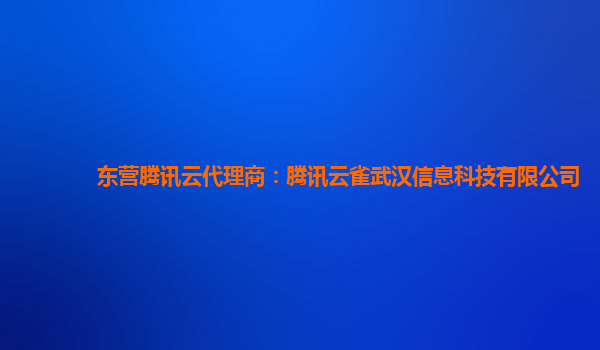 铜川东营腾讯云代理商：腾讯云雀武汉信息科技有限公司